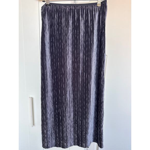 Maeve by Anthropologie Dresses & Skirts - Maeve by Anthropologie Crushed Blue Gray Velvet Textured Midi Skirt, Size M, EUC